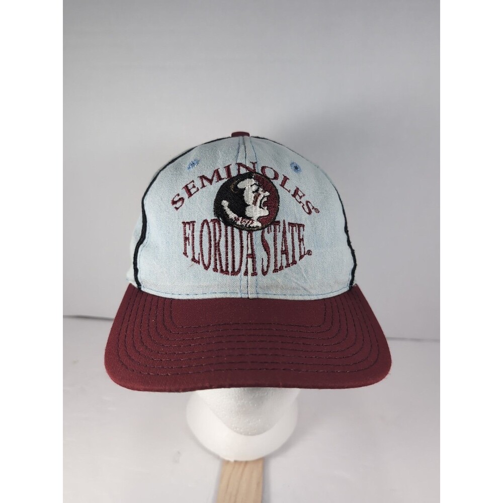 FSU The Game Vintage Florida State Seminoles Hat Cap Snap Back Faded Denim
